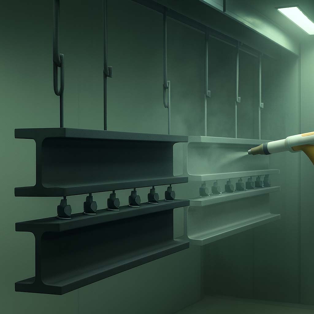 Pulverbeschichtete Stahlträger